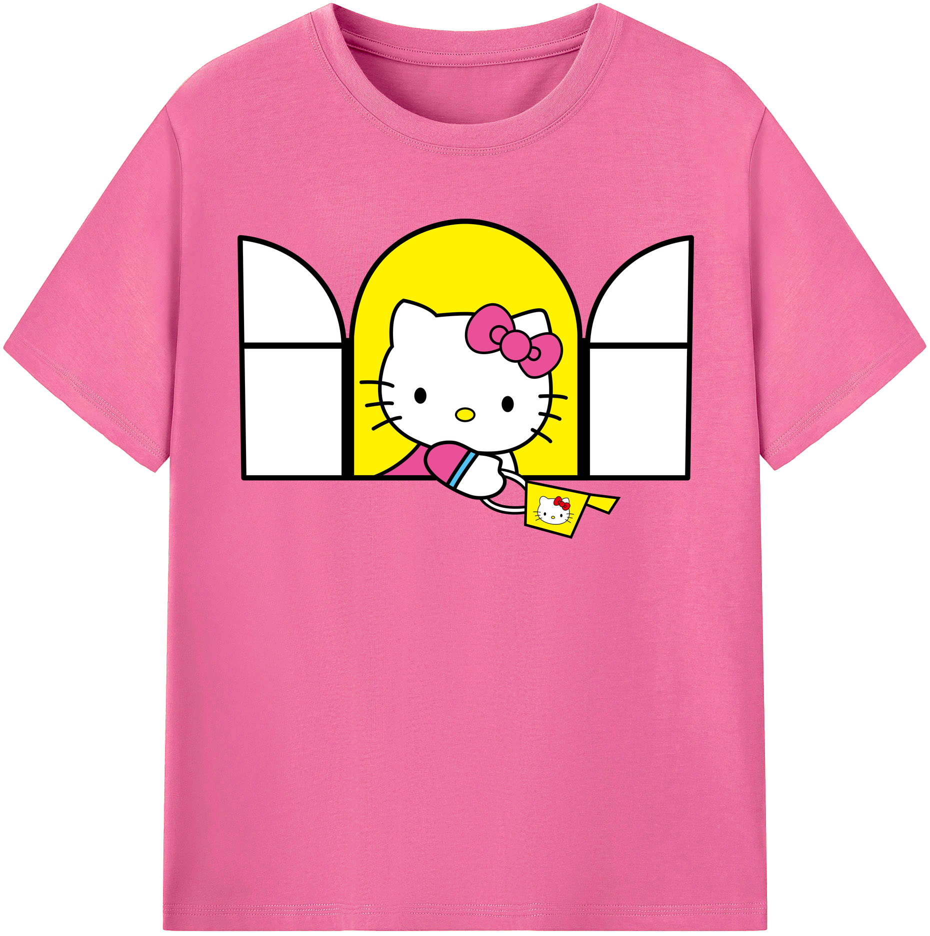 （画像用） Hello Kitty ハローキティ レディースカジュアルプリントTシャツ（綿100％）